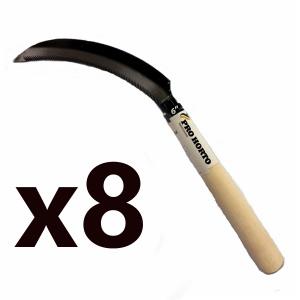 8x ProHorto Tri-Cutting Edge Flax Knife - 150mm Blade