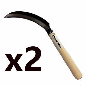 2x ProHorto Tri-Cutting Edge Flax Knife - 150mm Blade