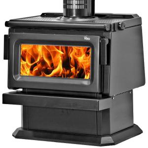 Yunca WEDJ Clean Air Wood Fire - Black - inc Flue Kit