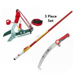 Wolf Garten Multi-Star 370PRO Saw, RCVM Adjustable Anvil Tree Lopper and ZMV4 Telescopic Handle